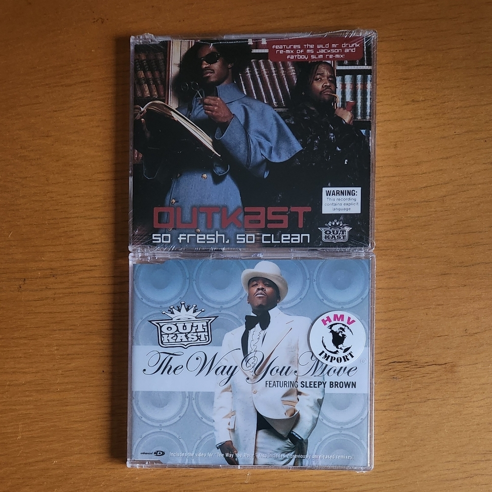 Outkast "So Fresh So Clean", "The Way You Move" - Import CD singles (Lot of 2)